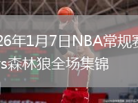 2026年1月7日NBA常规赛热火vs森林狼全场集锦